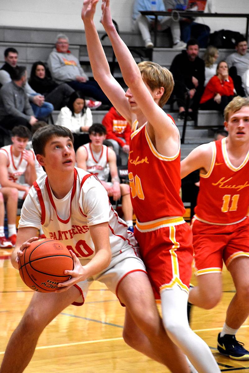 Creston's CT Stalker eyes the basket Friday in the Panthers loss to Kuemper.