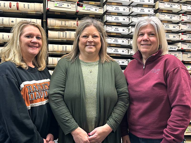 From left, Deputy Recorder Mandy Dolan, Recorder Kelly Mitchell and Part-Time Clerk Joni Raper.