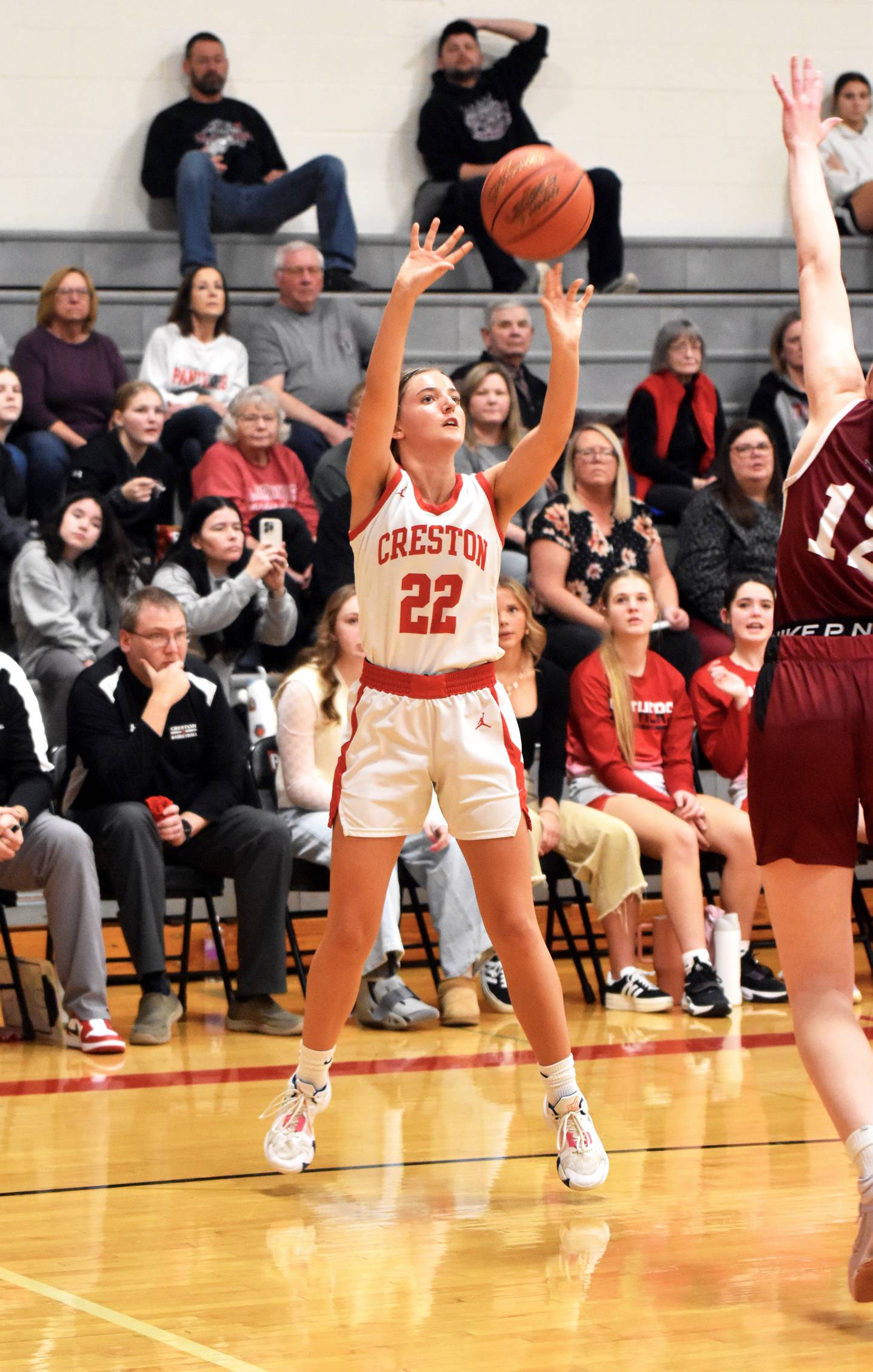 Senior Ady Morrison hit three big 3-pointers in the second-half comeback attempt.