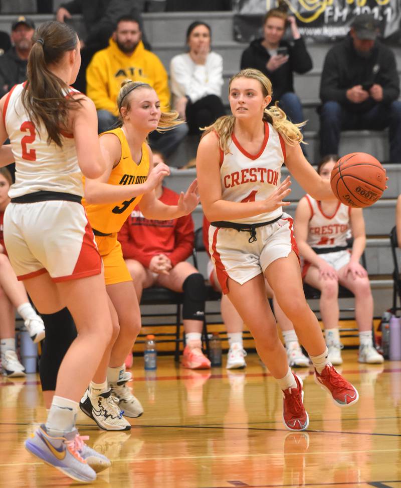 Ella Turner prepares for a pass. Turner had a team-high 15 points.