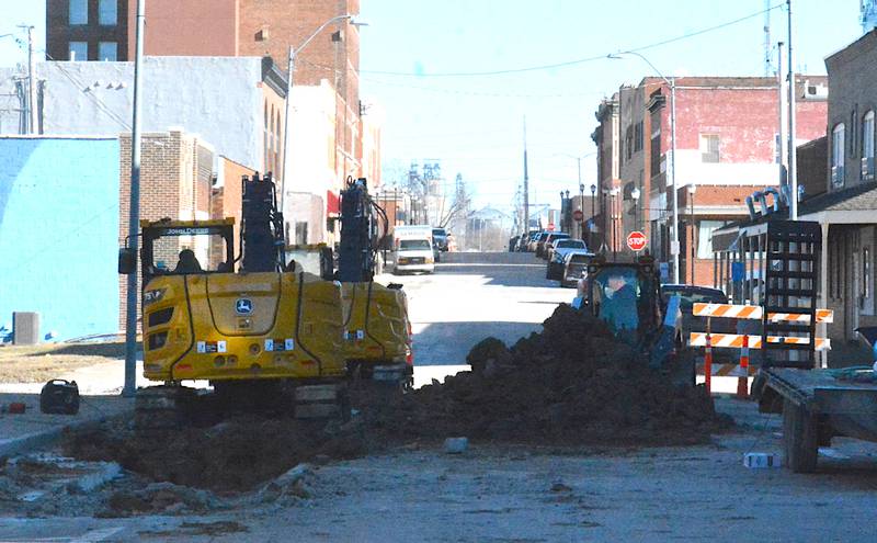 Construction continues along Montgomery Street as it heads east from Division Street.