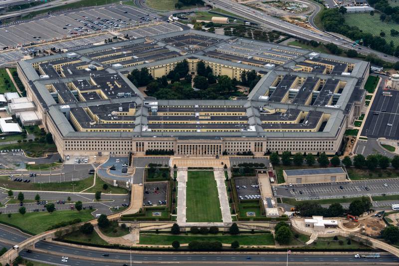 FILE - The Pentagon, the headquarters for the U.S. Department of Defense, is seen from the air, Sept. 20, 2025, in Arlington, Va. (AP Photo/Alex Brandon, FIle)