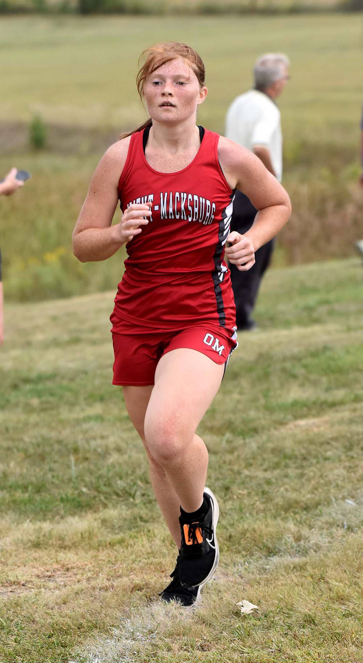Bridget Bracy led Orient-Macksburg with a 12th place finish in 23:42.4.