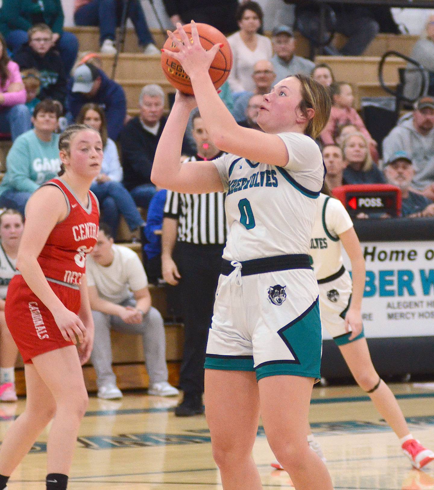 Hailey Randall of Southwest Valley shoots a jump shot in the lane against Central Decatur. Randall finished with 13 points and seven rebounds.