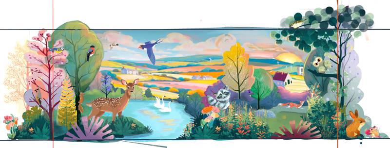 Designed by local artist Ashlee Aldrich, this new mural will be added to the children's room in the library.