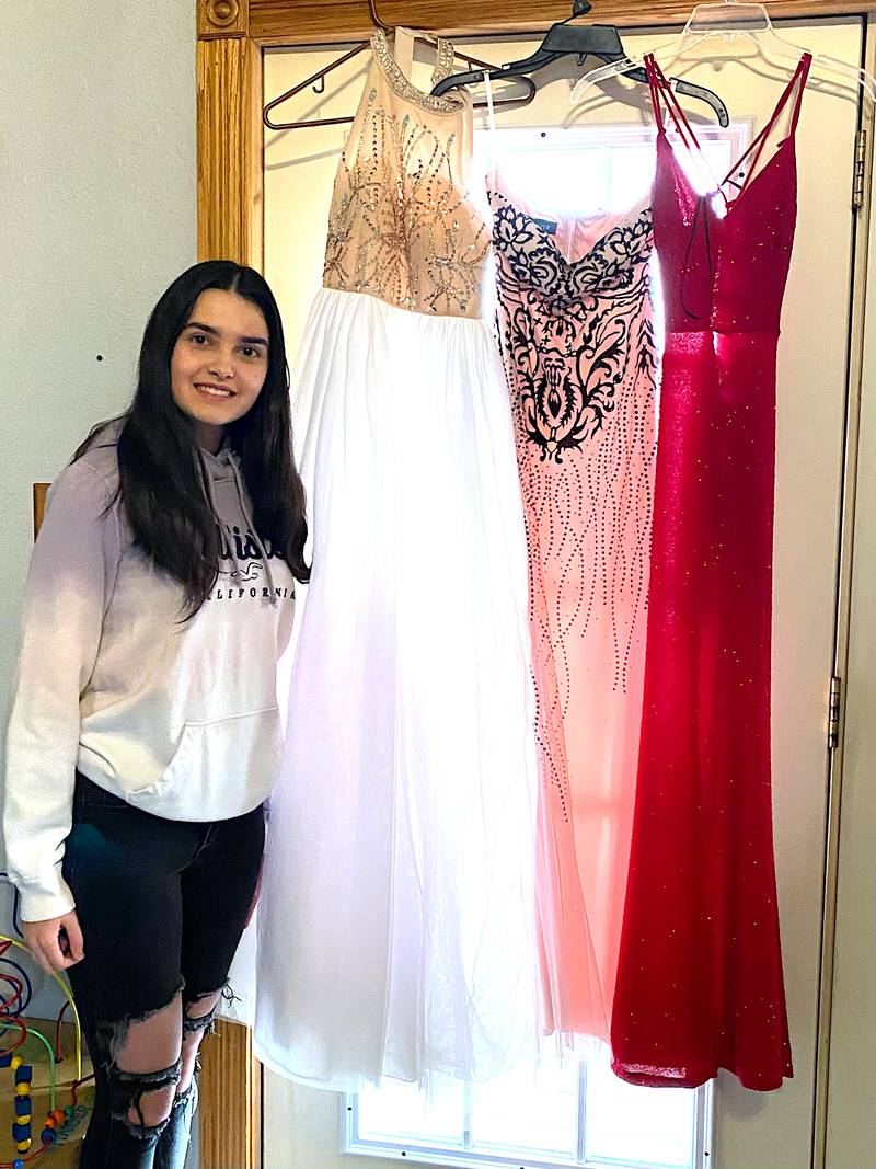 NV senior Marie Pickerel of Fontanelle plans to collect used prom dresses at three area locations and hold an open house so those who need one can come shop for one for free. Unused donations will be given to charity.