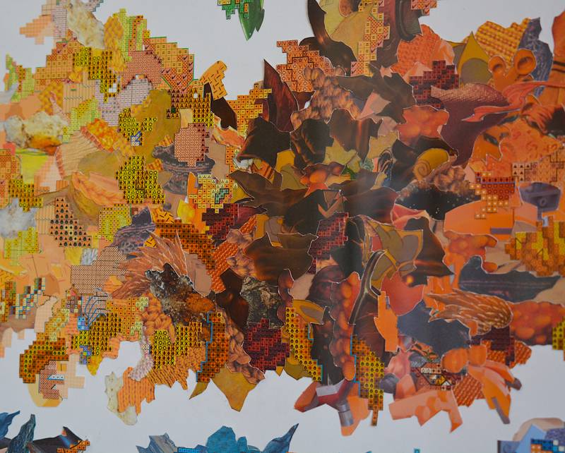 A piece of Reis' "Sunion" shows the use of color across in the collage.