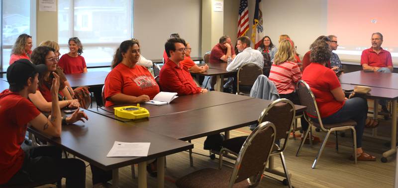 More than 20 people showed up in support of CHS teacher Melisa Crook during a short special meeting for the school board's vote on a sealed recommendation regarding termination.