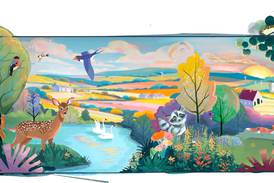 Nature mural donated to library