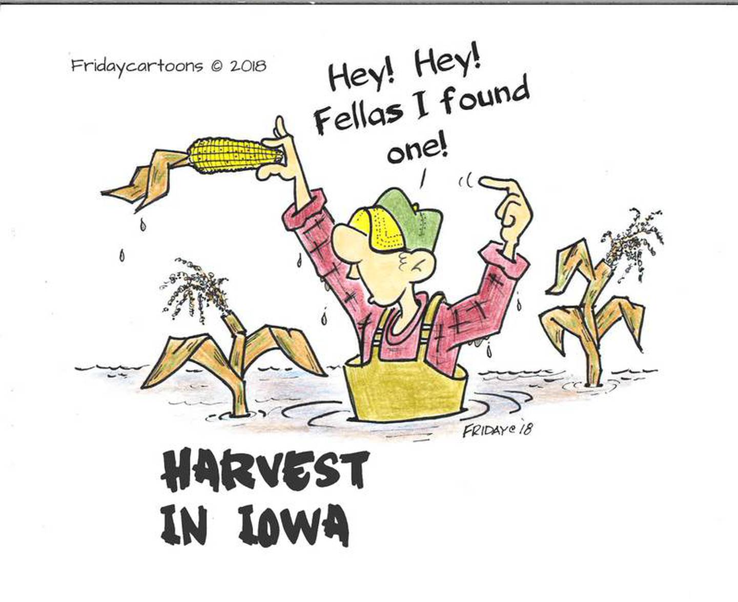 A redraw of Friday's first comic in the Creston News Advertiser.