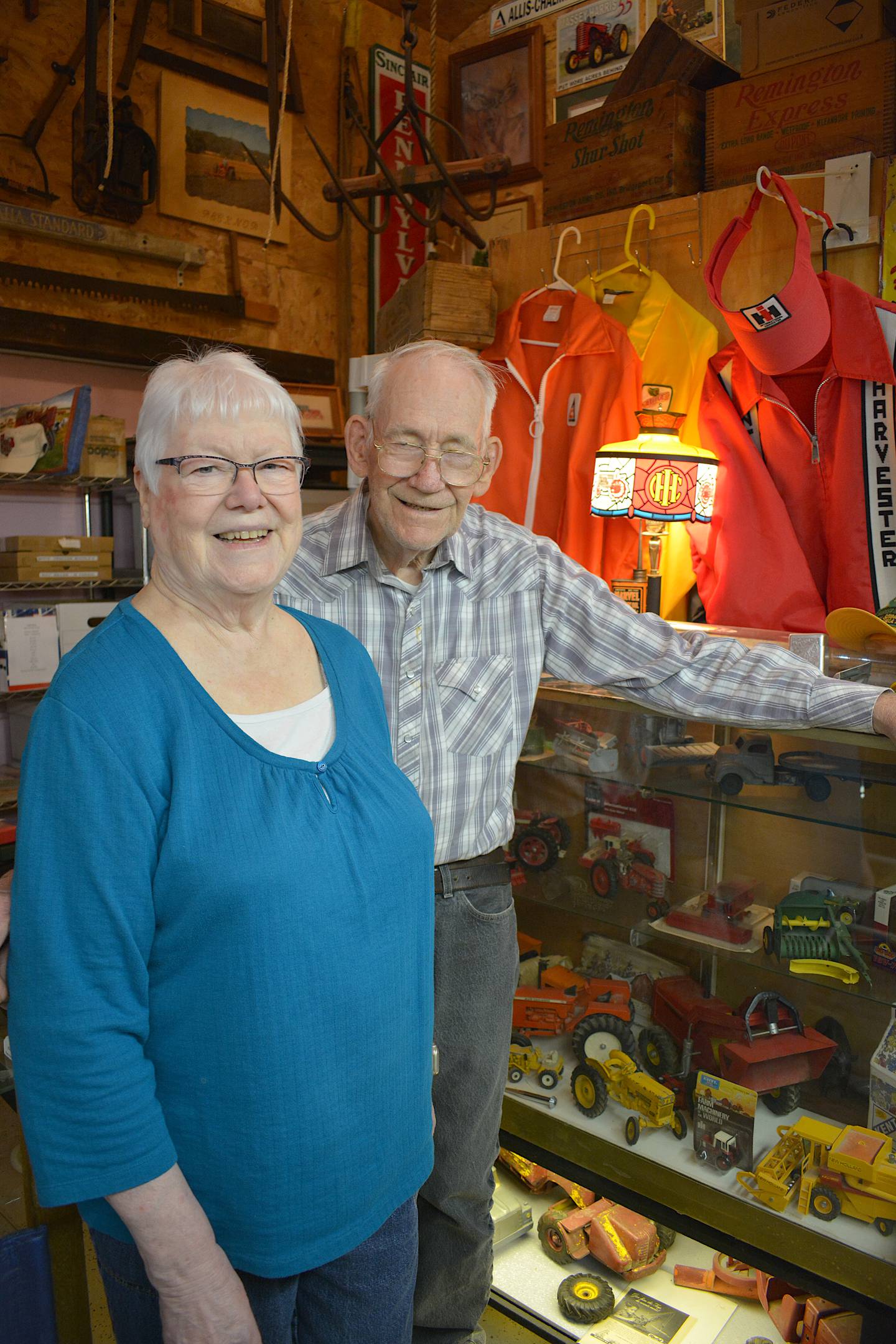 Judy and Wally Miller in their emporium. The two of them, along with their oldest daughter Peggy, helped furnish their emporium with a collection they've been building since their childhoods.