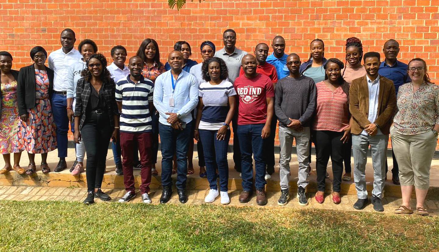 Creston grad Jessica Mwanza (far right) stands with Special Hope Network’s Zambia ENT, Audiology and Speech Therapy Society.