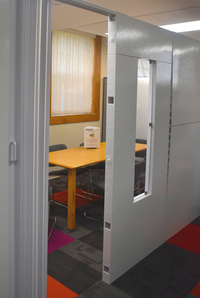 The library has multiple study rooms for community members to use.