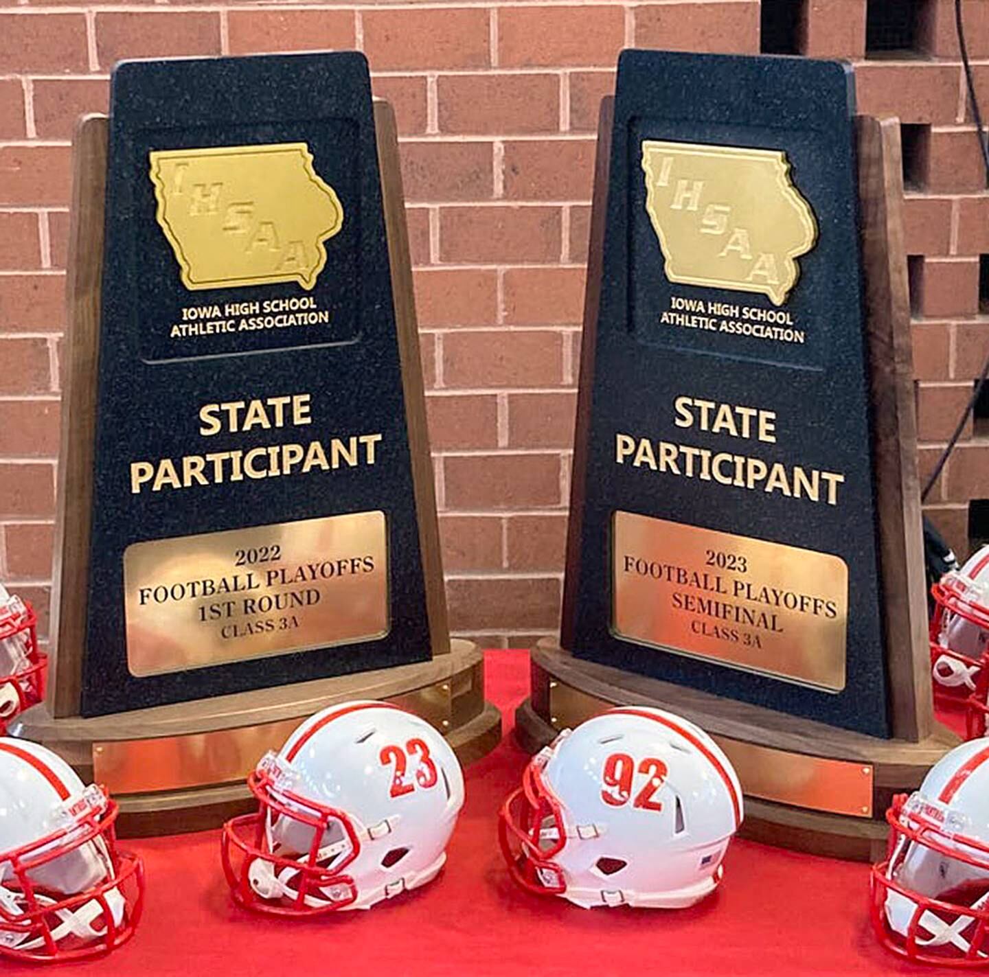 The playoff trophies from the past two seasons were on display at Sunday's team banquet, including this year's semifinal award.