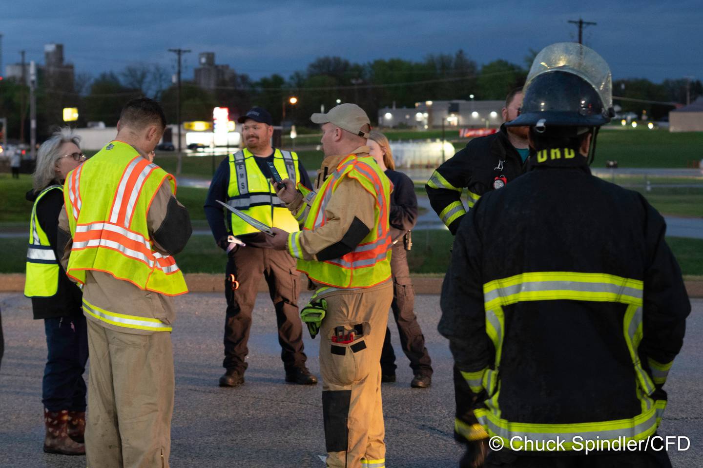 First responders rendesvous at Walmart, a staging area for area agencies to come together and a meeting point for families of displaced Homestead residents.