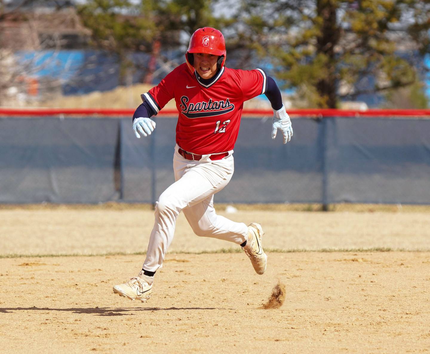 First baseman Daniel Cepeda rounds the bases for one of his two runs Friday. The Spartans won two of three games against the Lakers.