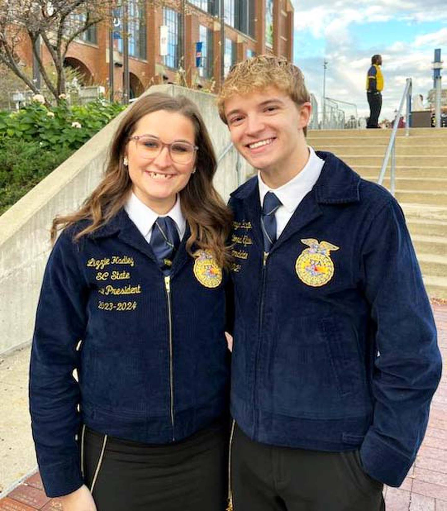 Iowa FFA Vice President Elizabeth Hadley and National FFA Vice President Kanyon Huntington are both East Union FFA Chapter members.