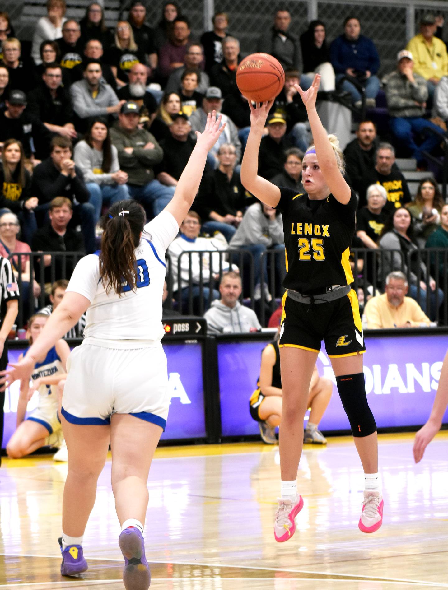 Cox puts up a contested shot in the first half. Cox finished with 14 points and leaves the team holding multiple program records.