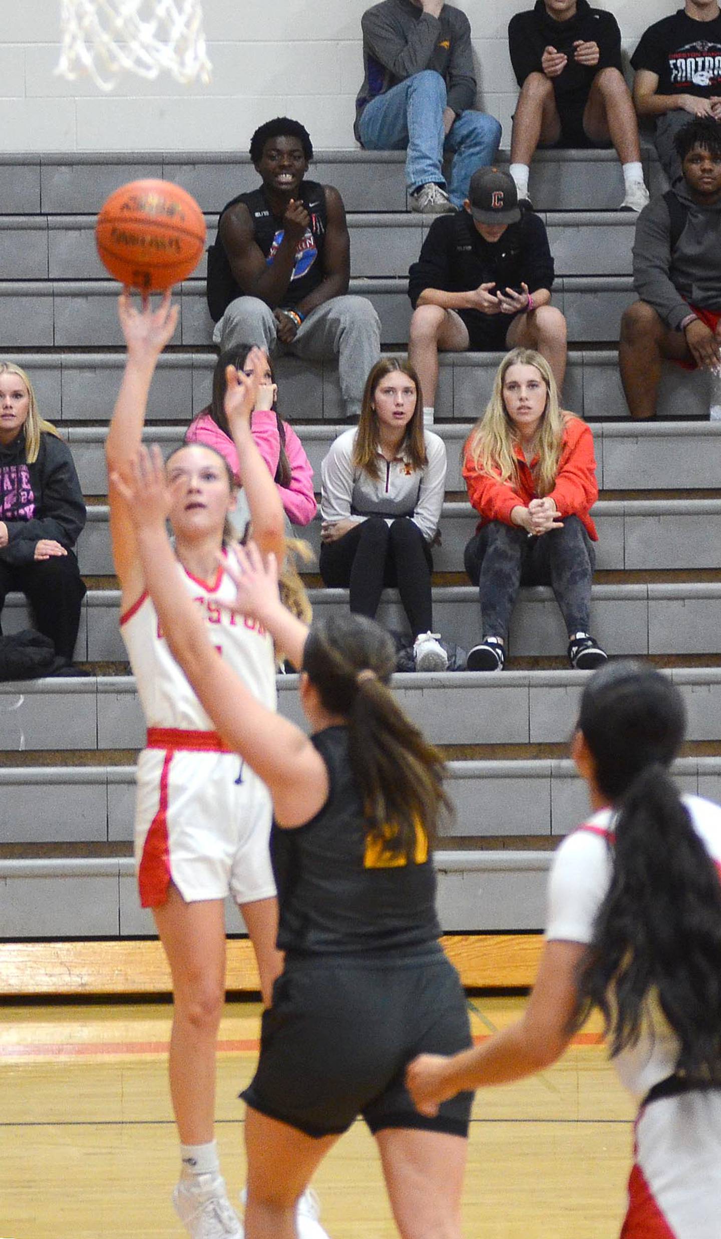 Creston junior guard Kadley Bailey launches a close-range shot against ACGC Tuesday night. Bailey led the Panthers with 18 points.