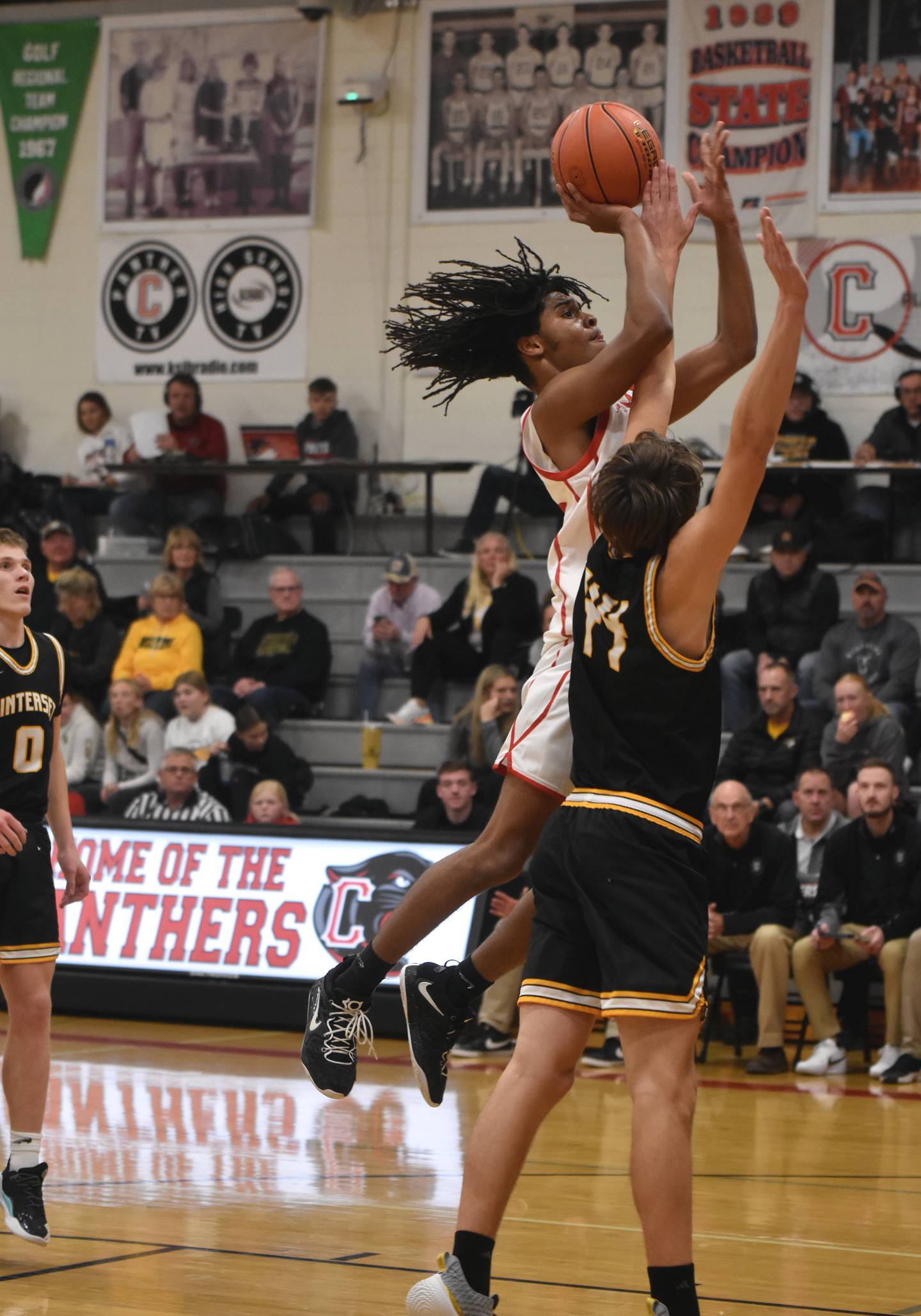 Senior Tony Davidson goes up for a shot. Davidson had four points Monday.