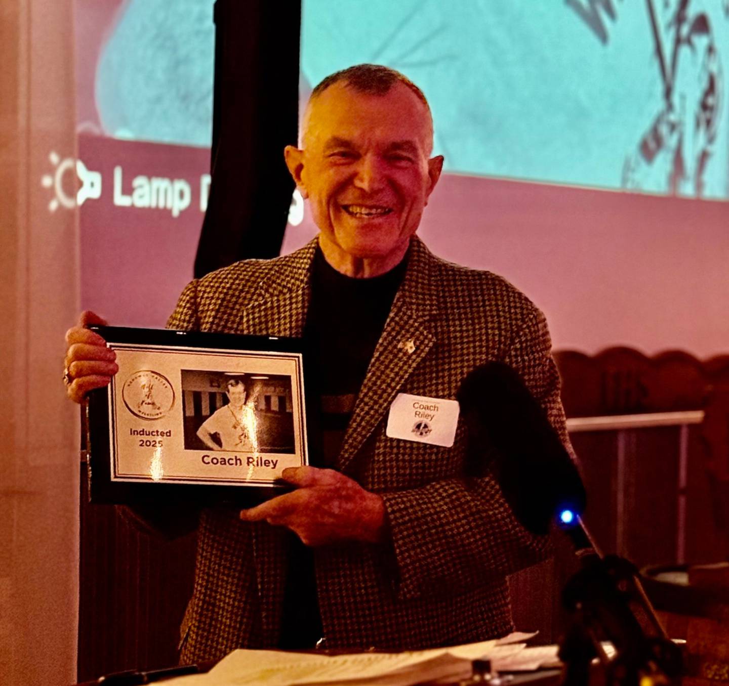 Coach Larry Riley is inducted into the Nodaway Valley Wrestling Hall of Fame Nov. 22.