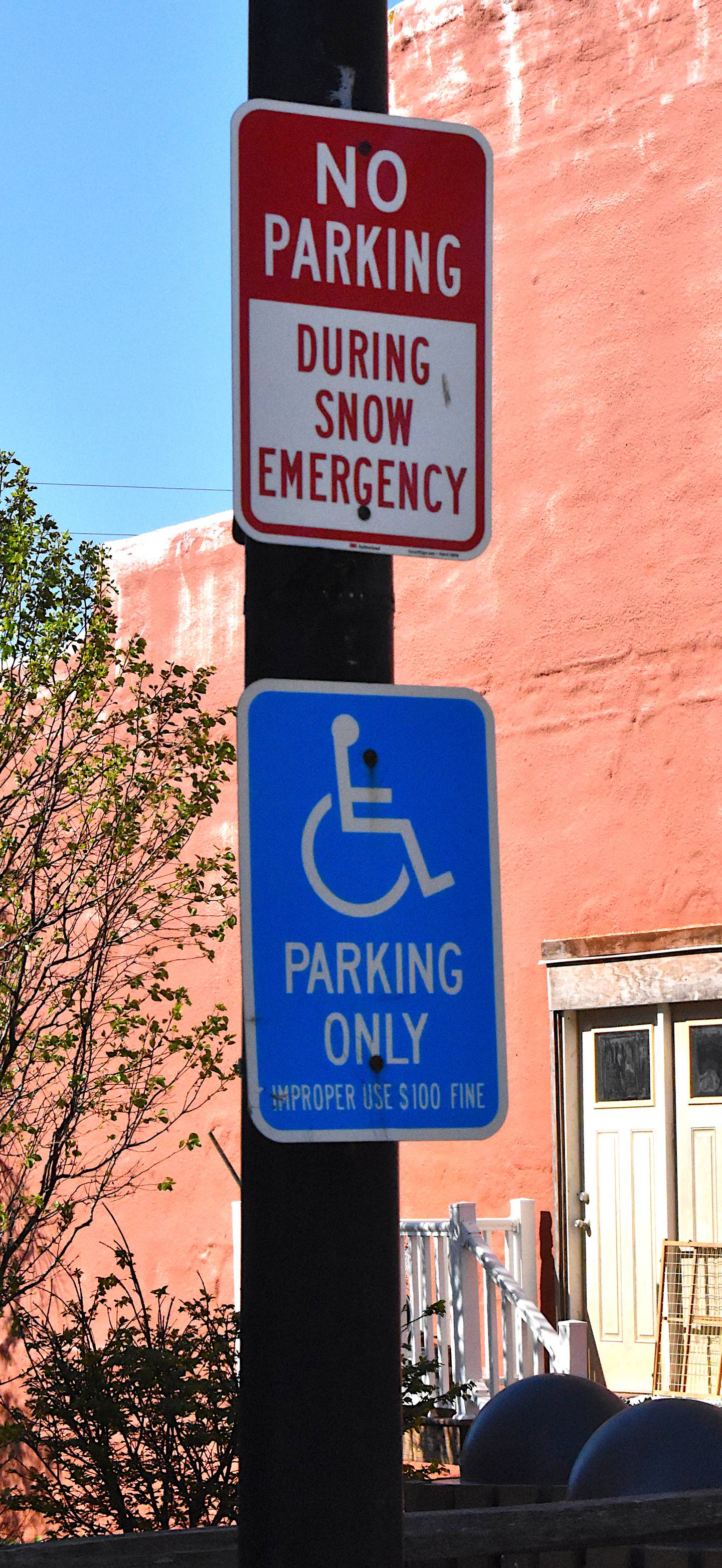 A no parking during snow emergency sign on the south end of Kansas Street in Afton. These signs will soon be changed to new rules where parking won't be allowed between 2 a.m. to 7 a.m. year-round.