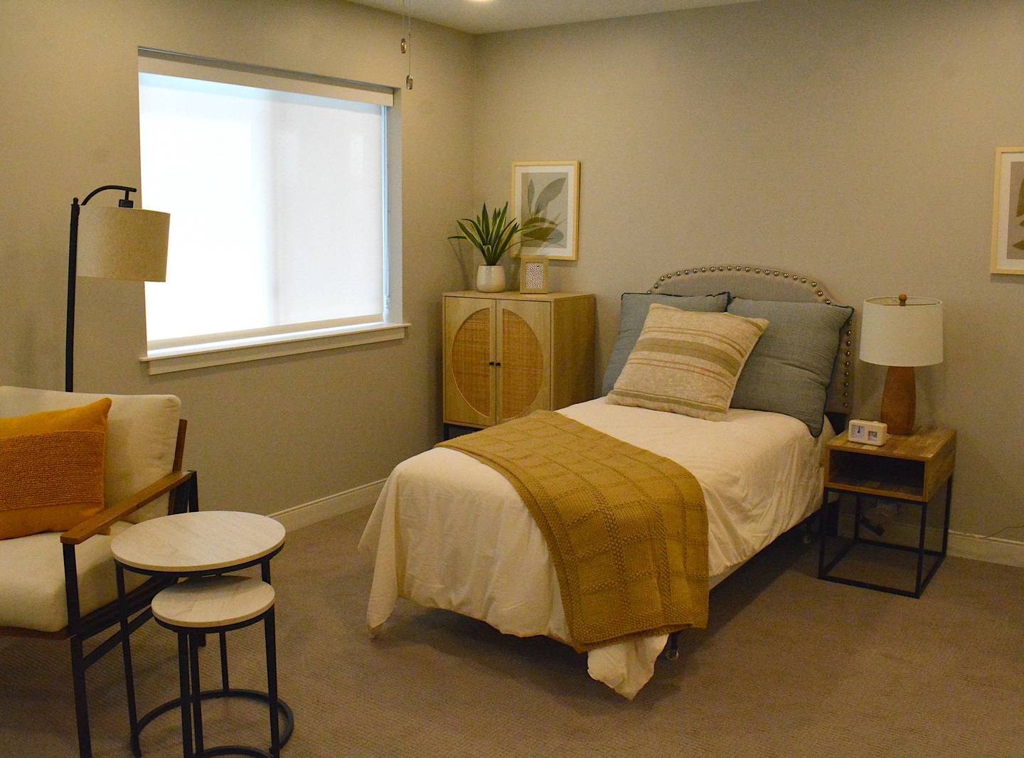 A bedroom in Homestead, furbished for the open house tours.