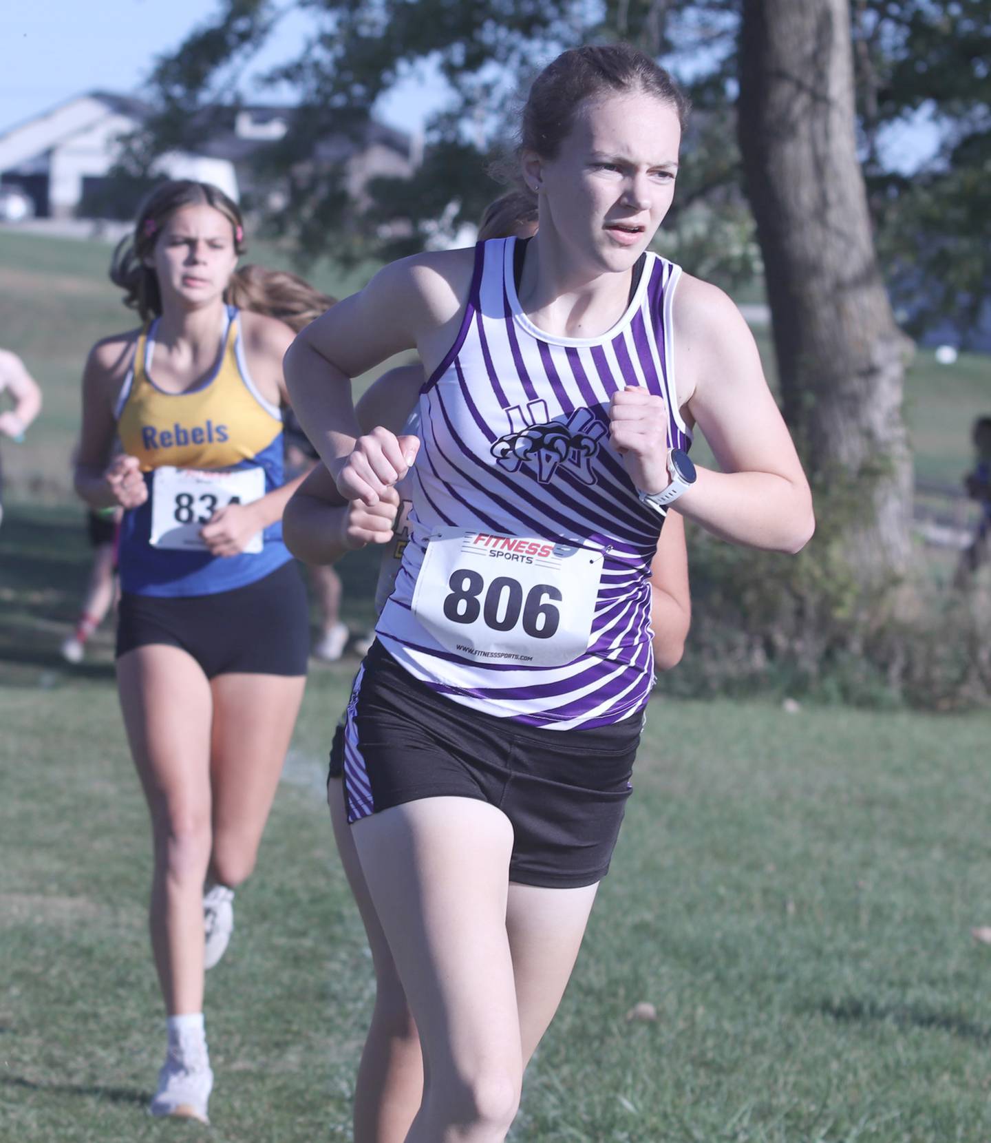 NV freshman Kenzie Lilly runs in the 1A state qualifying meet hosted by AC/GC in Guthrie Center.