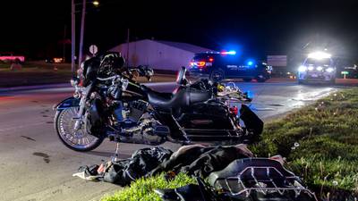 Biker airlifted after hit and run