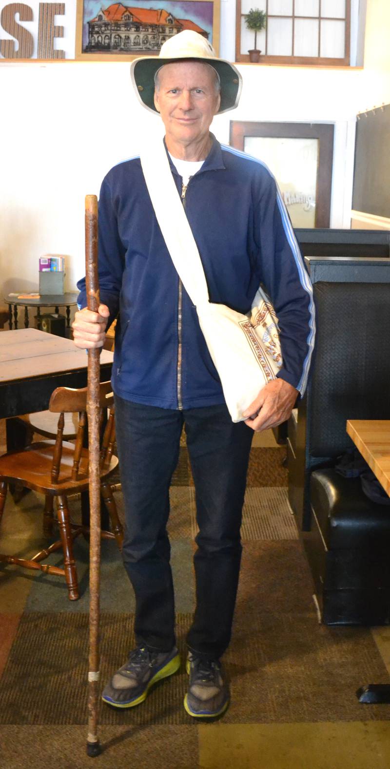 Former Iowa legislator Ed Fallon is walking around Iowa for his Save America March. He stopped in Creston Wednesday, Oct. 15.