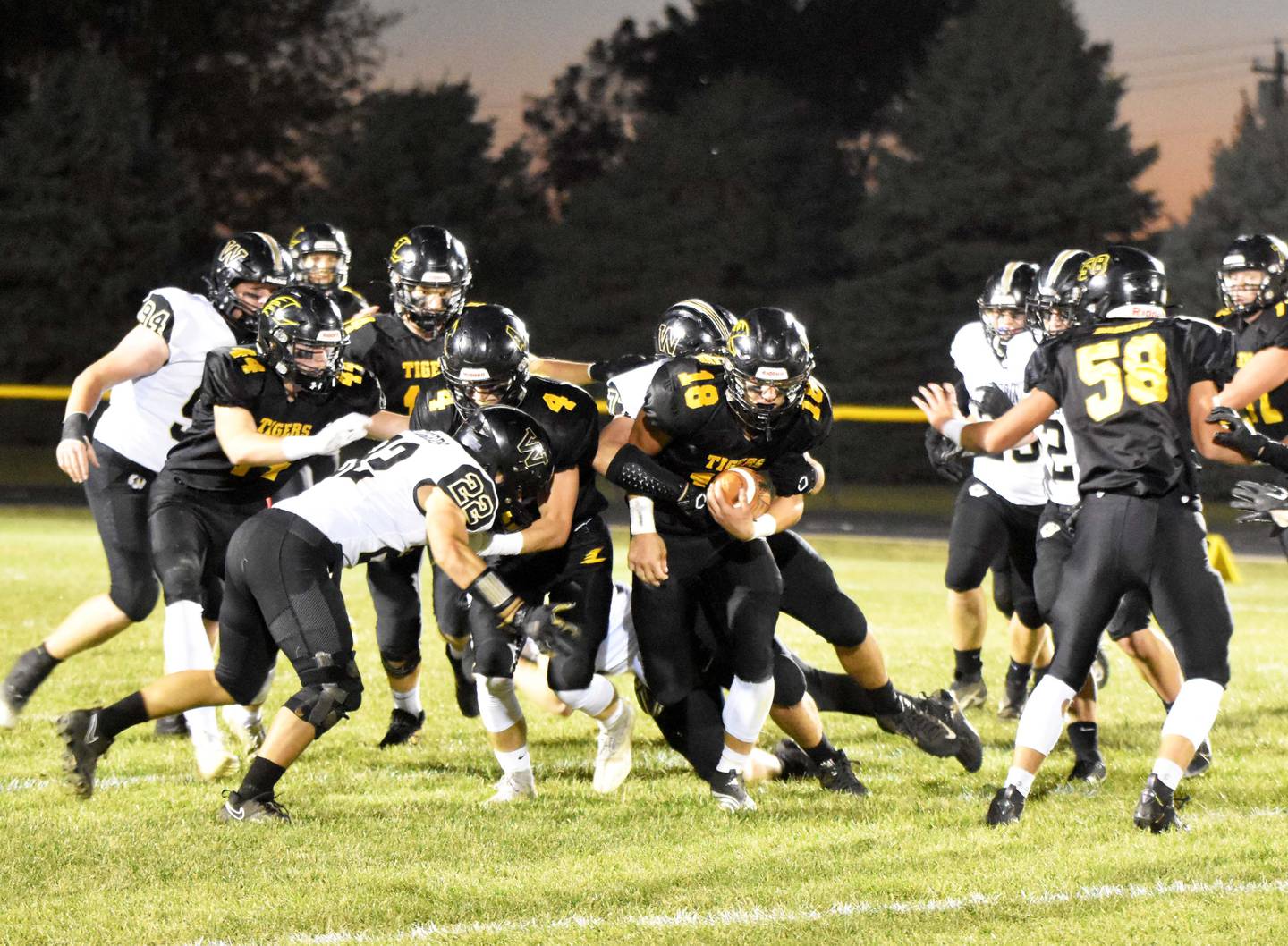 Jordan Martin-England runs up the middle. Martin-England had 102 rushing yards on 12 attempts for two touchdowns.