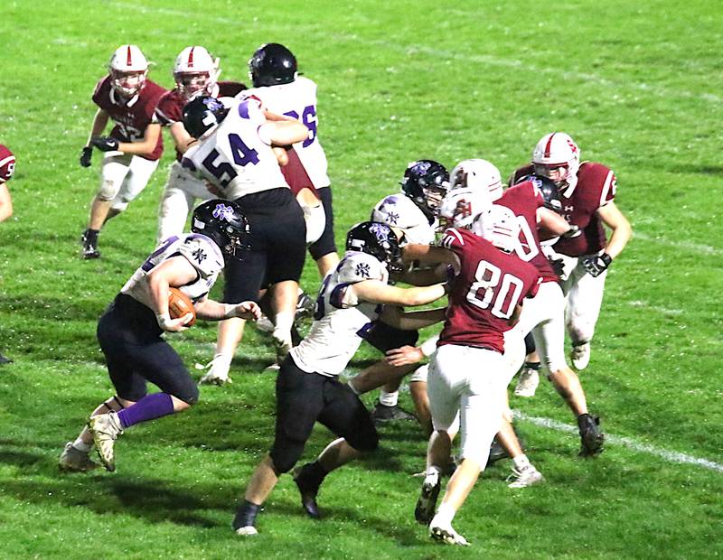 Ashton Honnold receives good blocking on a touchdown run in a road game at South Hamilton.