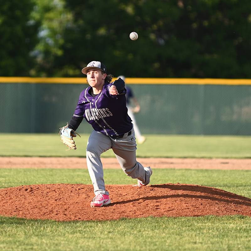 Wolverine senior lefty Will Shilling releases a pitch during a game last week at Creston.