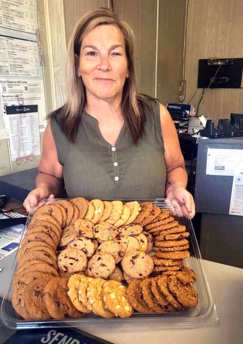 Justi Zimmerline finished Friday, July 11 at the Fontanelle Post Office after working for the postal service for 28 years.