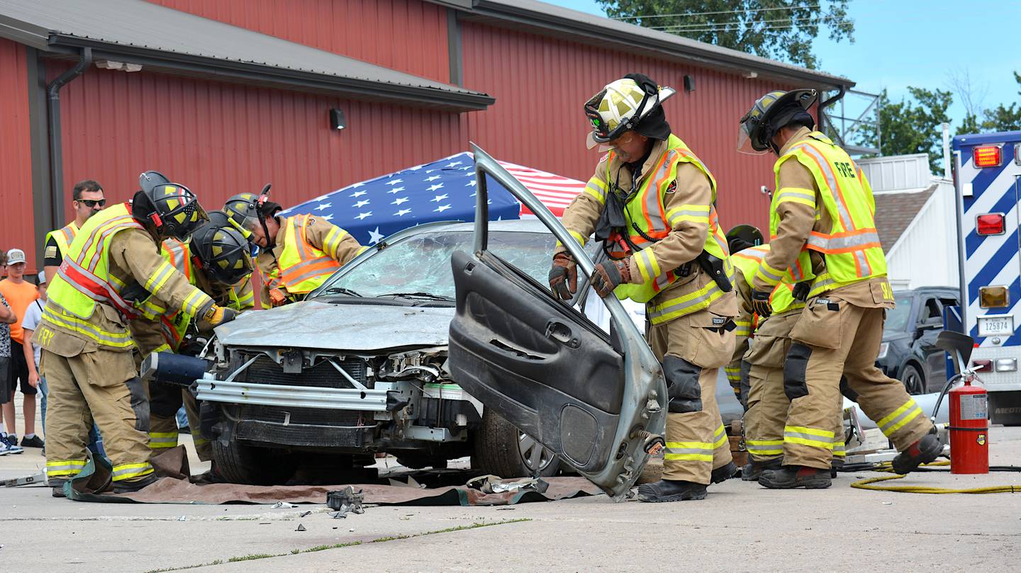 Firefighters demonstrate the "jaws of life" technology during last year's Pre Fourth Celebration.