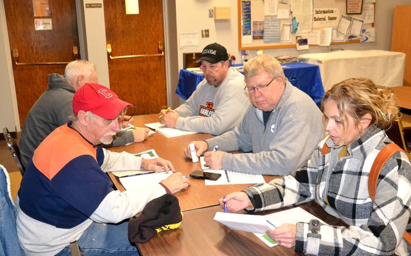 Members of the Creston Parks and Recreation board meet at the depot mealsite in 2024. This is one of five city boards with an open position.