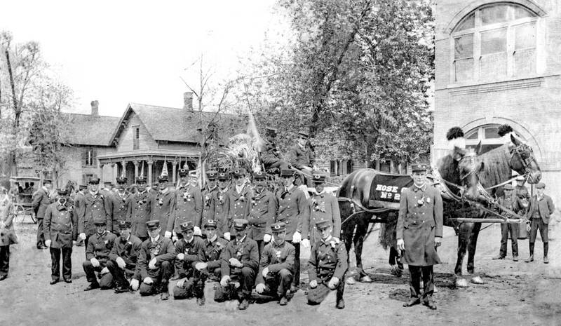 Creston firefighters from the early days pose for a picture. The department celebrates 150 years this year.