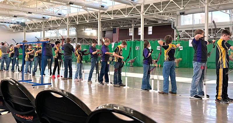 Archers from Nodaway Valley and other schools participate in the state tournament over the weekend at the Iowa State Fairgrounds.