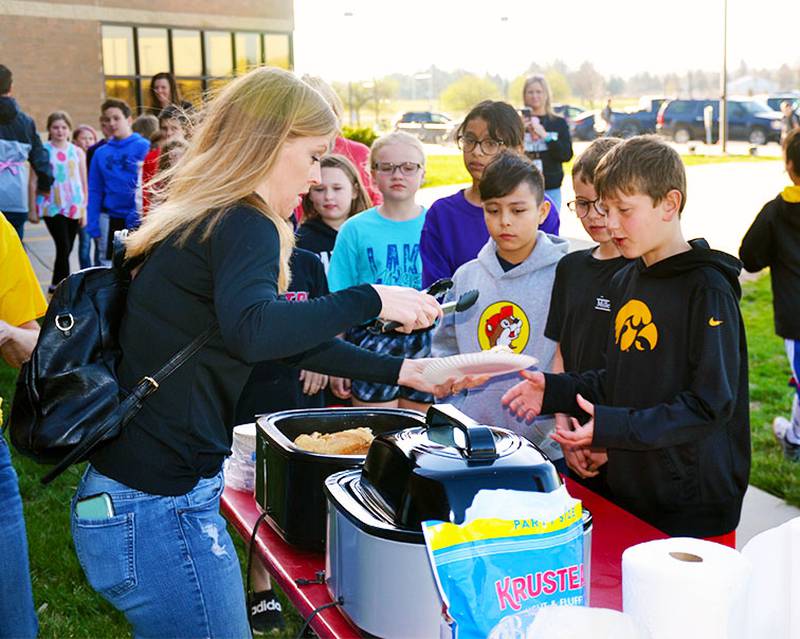 Creston elementary and middle school students were treated to pancakes upon completing the ISASP testing in April 2023.