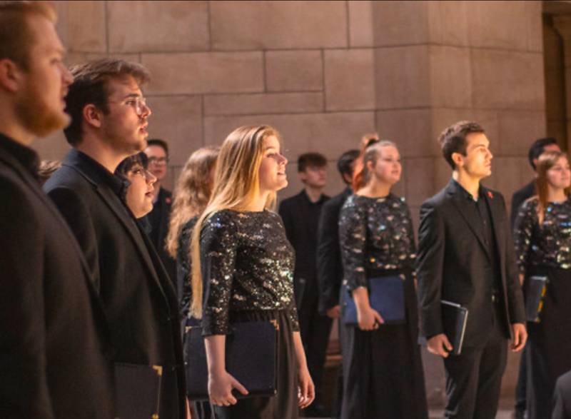 University of Nebraska choir members perform in March 2020. Under the direction of Pete Eklund, 120 members will sing at the inauguration of President Donald Trump Monday.