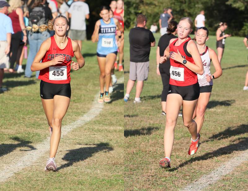 Cora Smith, left, and Reese Strunk, earned all-conference honors Thursday in Shenandoah.