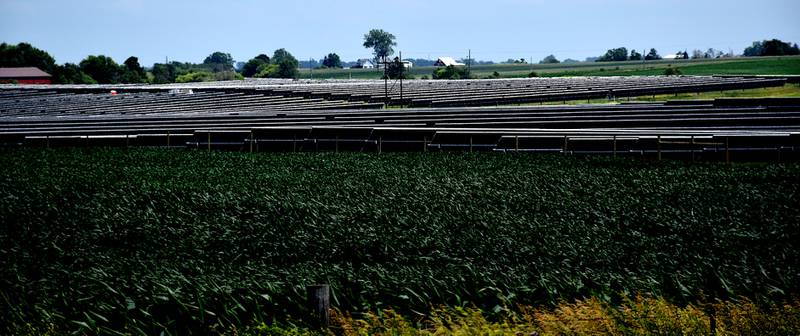 Alliant Energy's solar power field east of Creston along Osage Street is expected to be finished later this year.