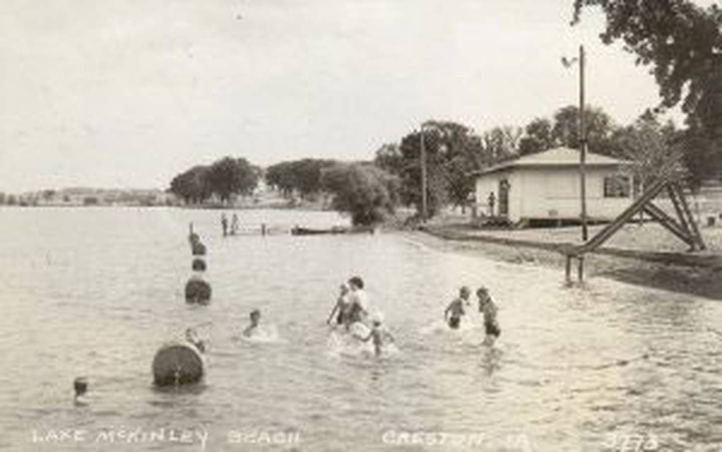 The beach at McKinley Lake in 1940.