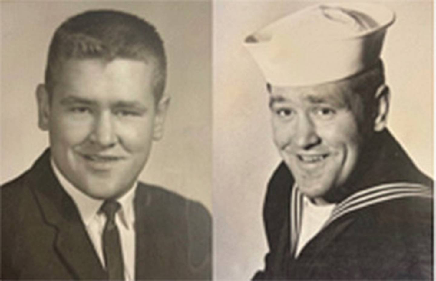 Doug Minnick's senior photo from Creston High School in 1963 and from his days in the U.S. Navy.