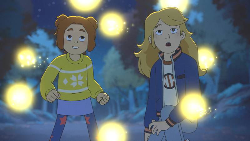 Daphne Grimm (voiced by Leah Newman) and Sabrina Grimm (voiced by Ariel Winter) in “The Sisters Grimm,” premiering October 3, 2025 on Apple TV+.