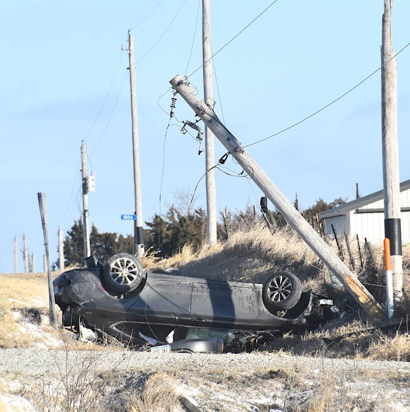 The pursuit was ended when the driver struck an electrical pole on the south side of 160th Street at Ivy Avenue