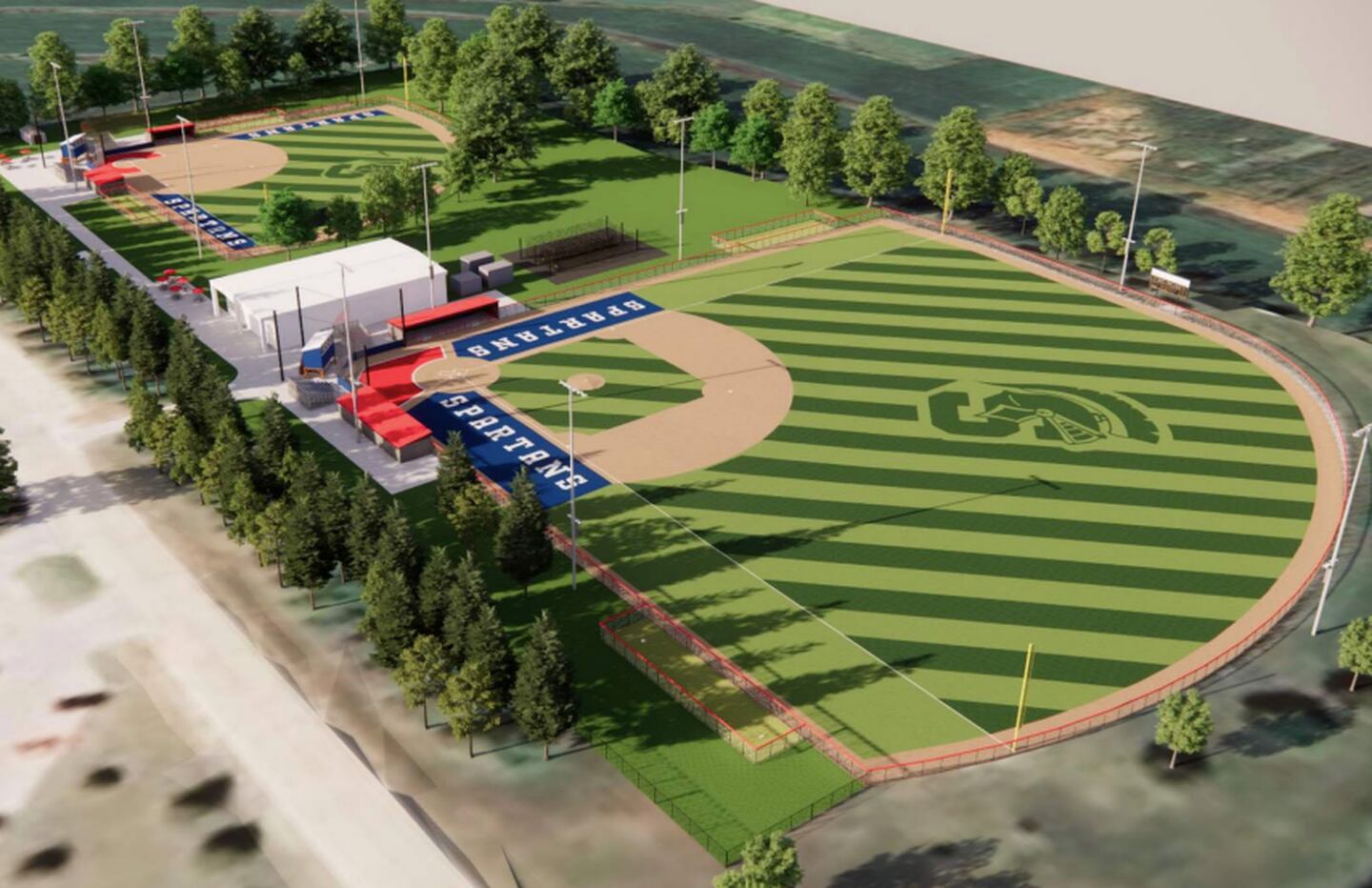 A rendering of the SWCC "dream plan" for baseball and softball field renovations.