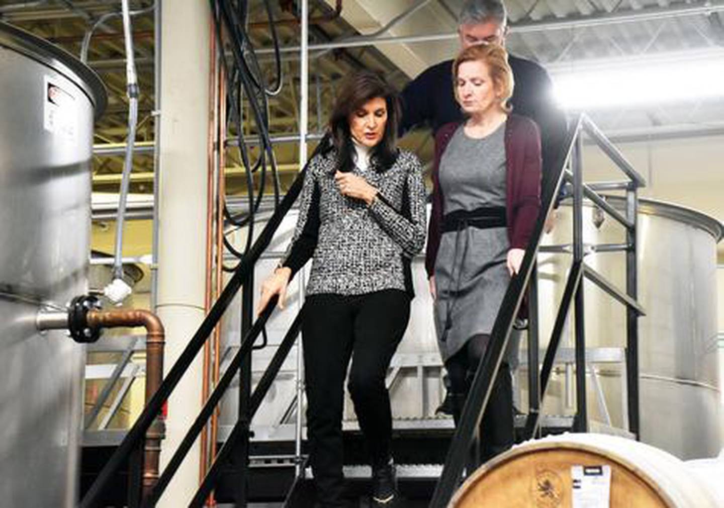 Haley is given a tour of the facility by owners Rob and Christi Taylor.