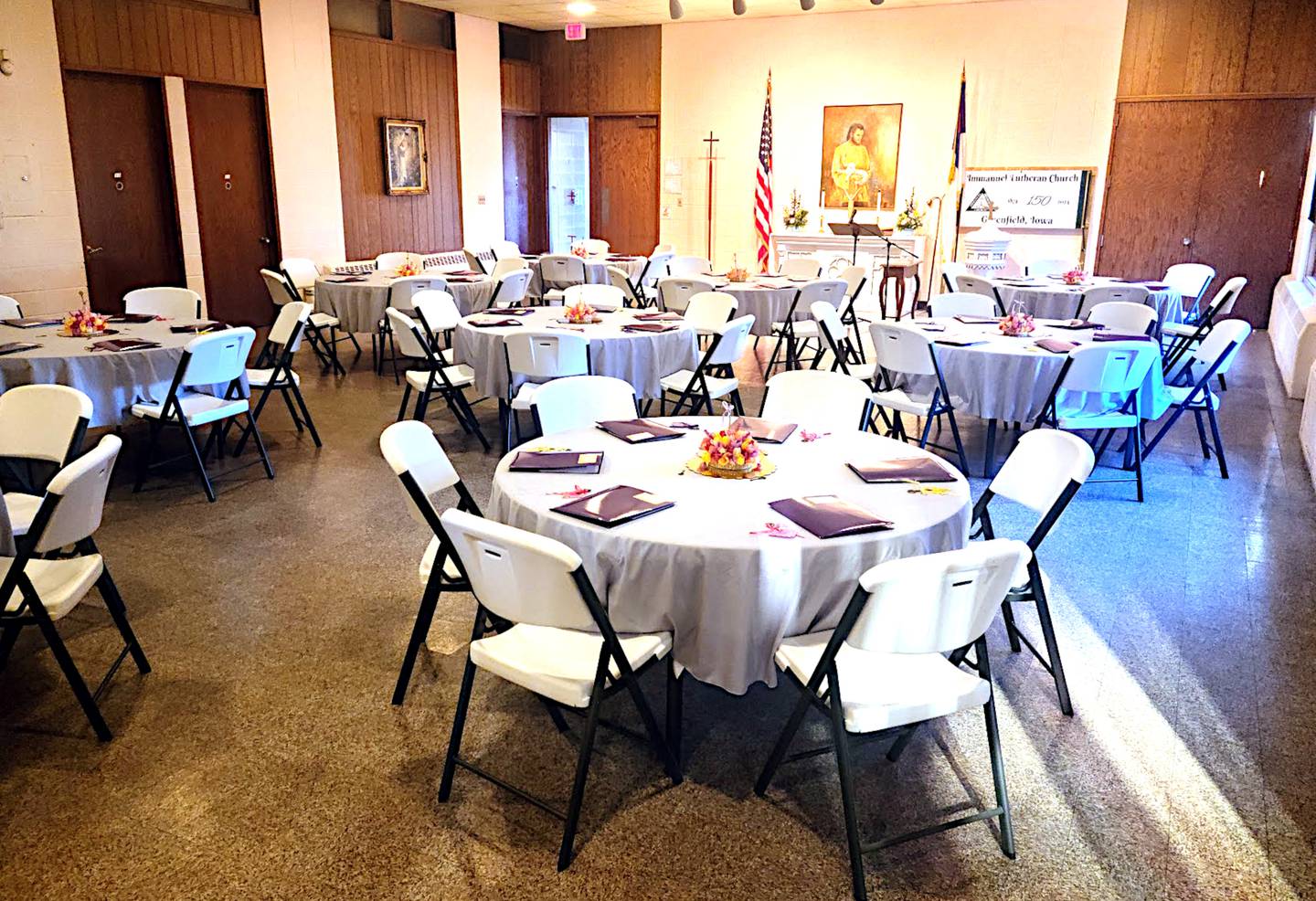 Beautifully decorated tables at a women's rally hosted recently by Immanuel Lutheran Church in Greenfield.