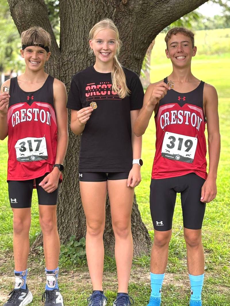Three Panthers medaled at Saturday's meet in Glenwood. From left, Ryder Baird, Reese Strunk, Wyatt Goodenburger.